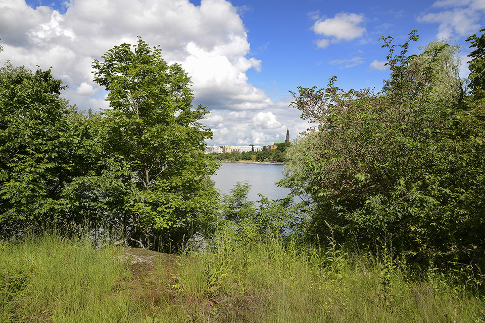 Vy mot Södermalm från Årsta holmar.