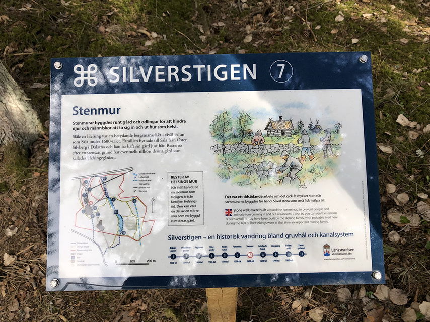 Informationstavla med text och animerade bilder.
