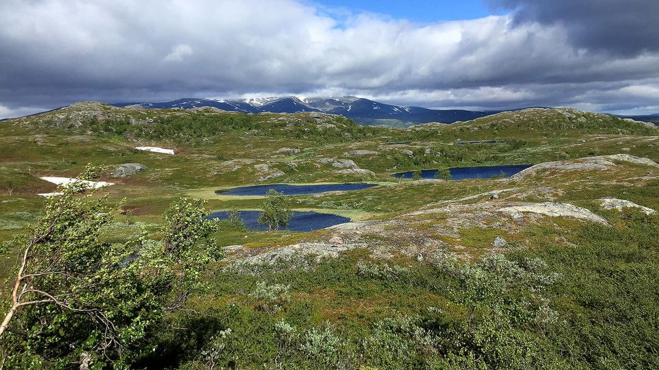 Fotografi på utsikten över Guijaure i Arjeplogsfjällen