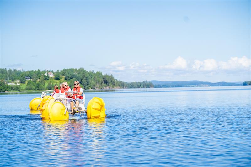 Waterbikes in the Haldencanal, Ørje