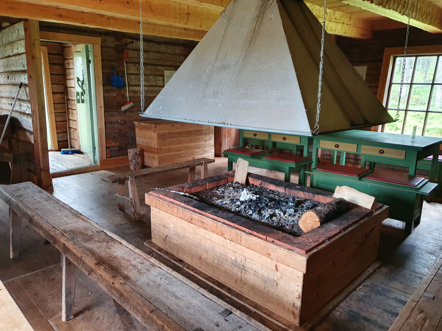 Inside the hut