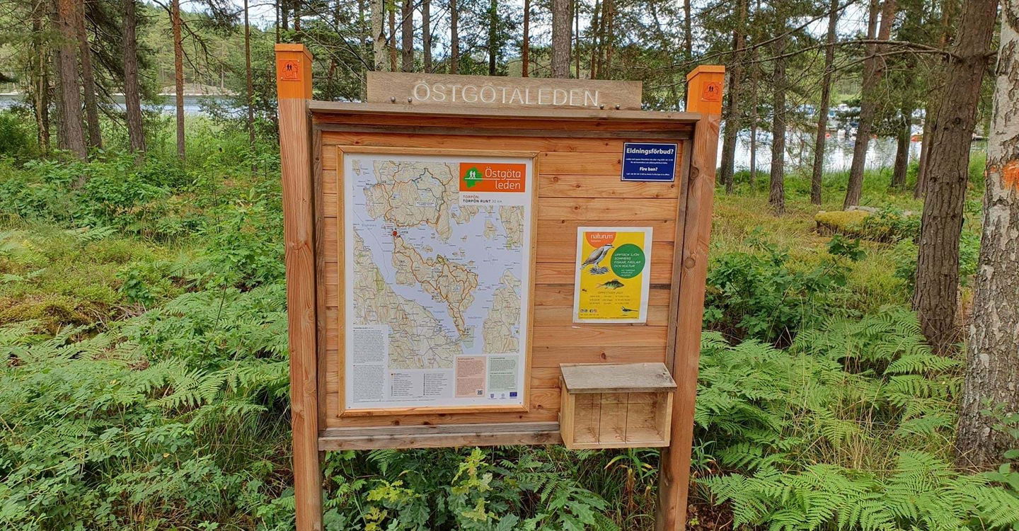 Översiktskarta vid startplats på Torpön.
Torpön runt
Ydre