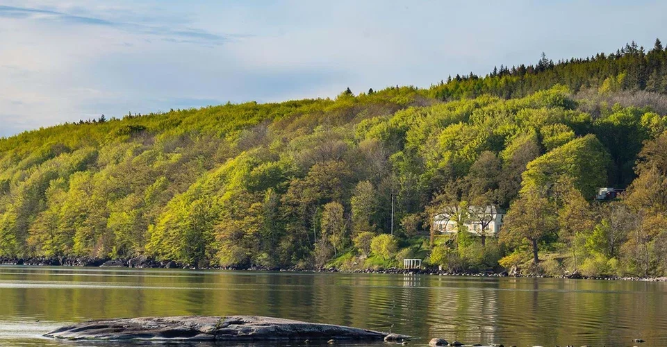 Ellen Keys Strand, Omberg sett från vattnet.