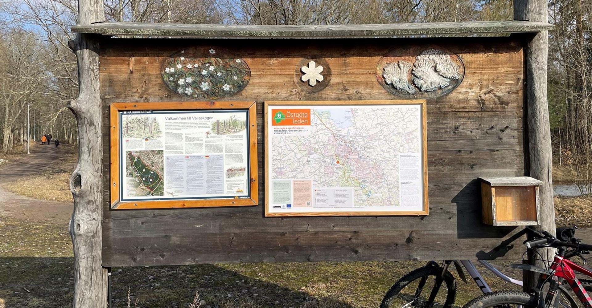 Vallaskogen, information om Östgötaleden