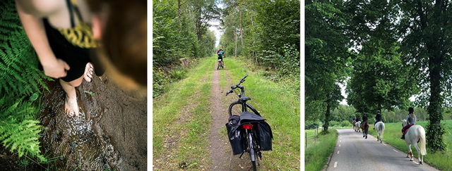 Slingriga stigar till fots, på cykel eller till häst. 