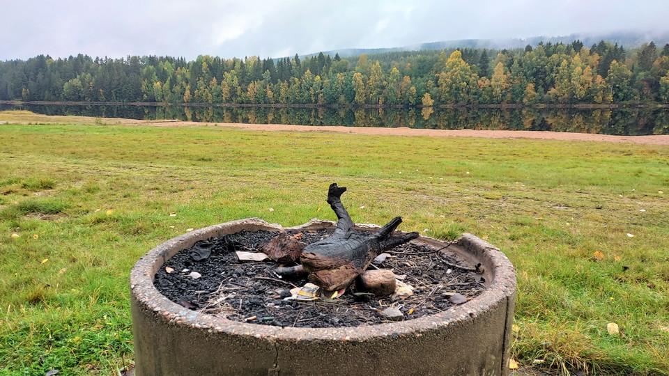 Flottarstigen vid starten i Färila, grillplats