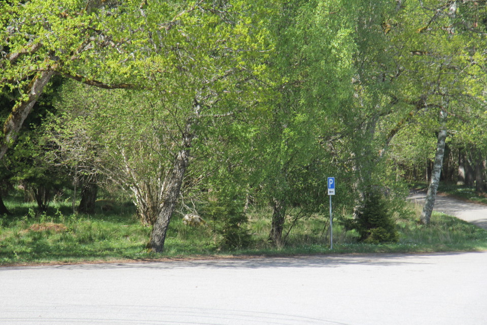 Parkering med parkeringsskylt.