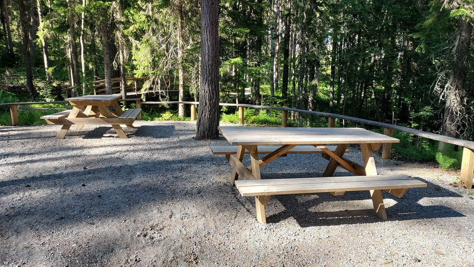 Rastplats en bit in på leden. 