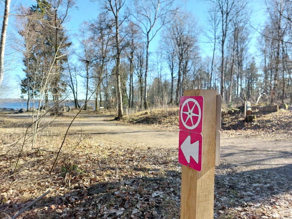 Spana efter rosa hjul-symbol