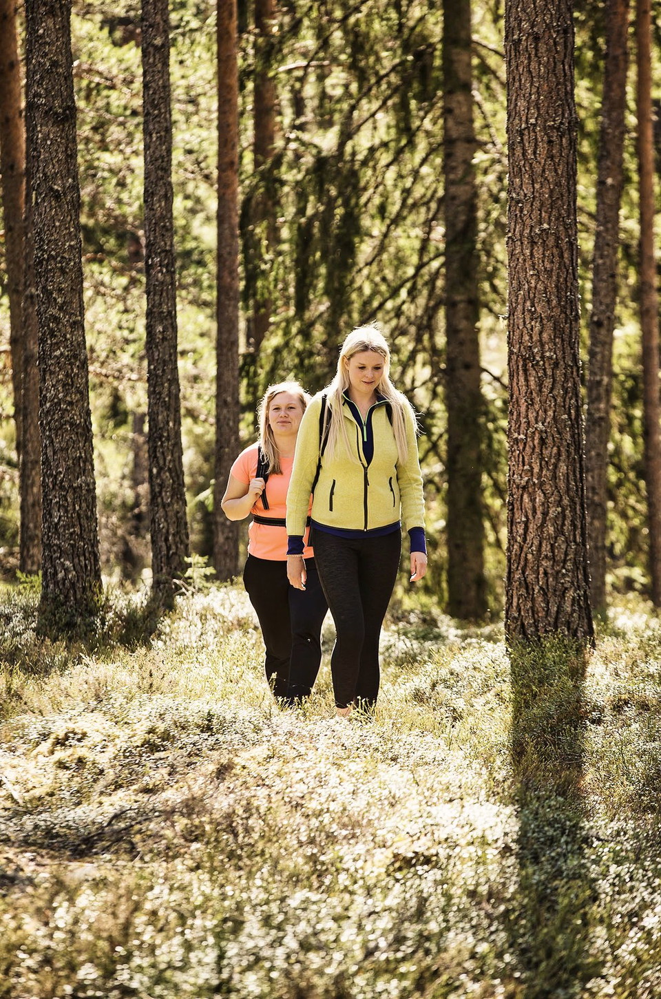 Två tjejer på vandring längs Halgåleden