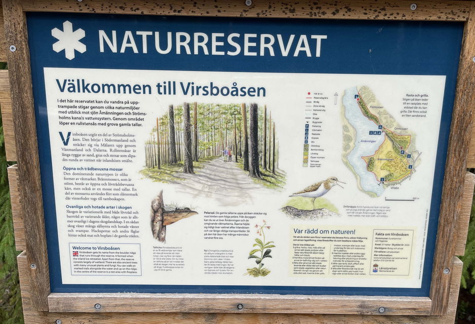Informationstavla med text och illustrationer.