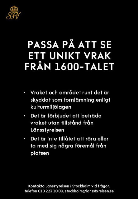 Skylt vid skeppsvrak - vänligen beträd ej.