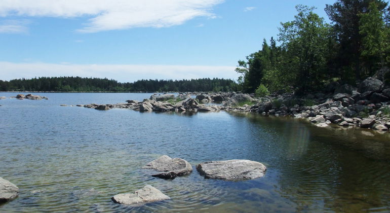 Vy från nordöstra Hällskär mot Fäbodön.