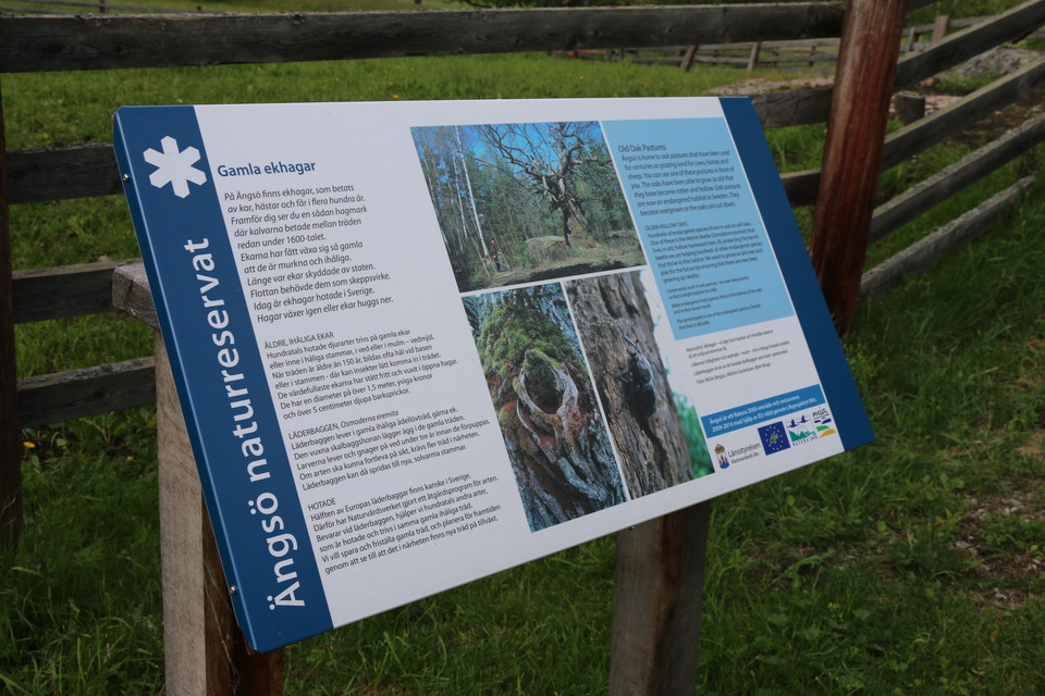 Informationstavla över naturreservatet.