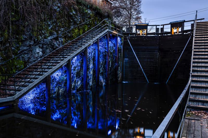 Lyskunst i Ørje sluser