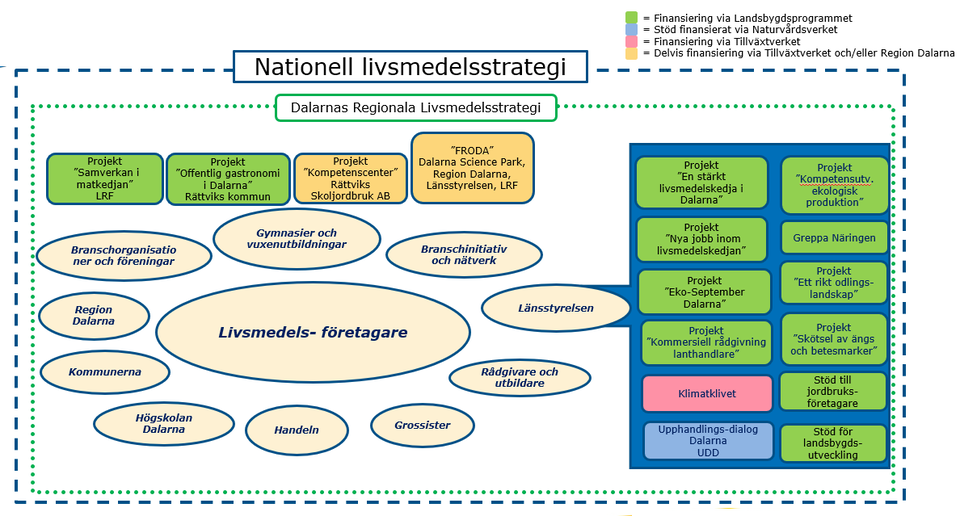 Dalarnas livsmedelsstrategi och de projekt som ingår.