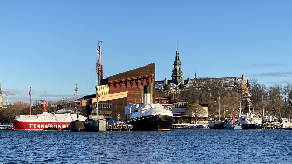 Båtar i Vasahamnen på vintern.