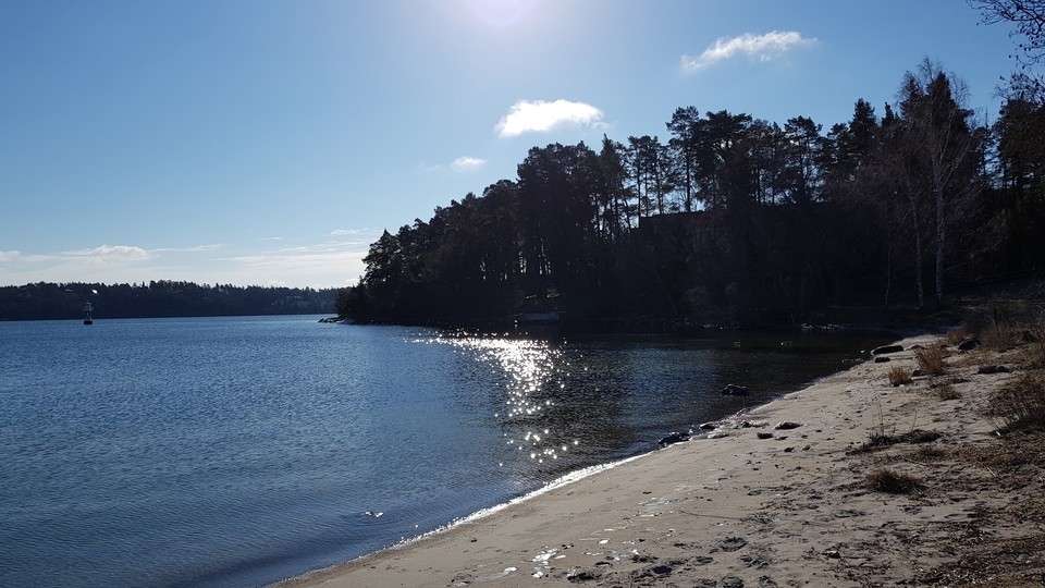 Sandstrand på östra Elfvik. Foto Lidingö stad