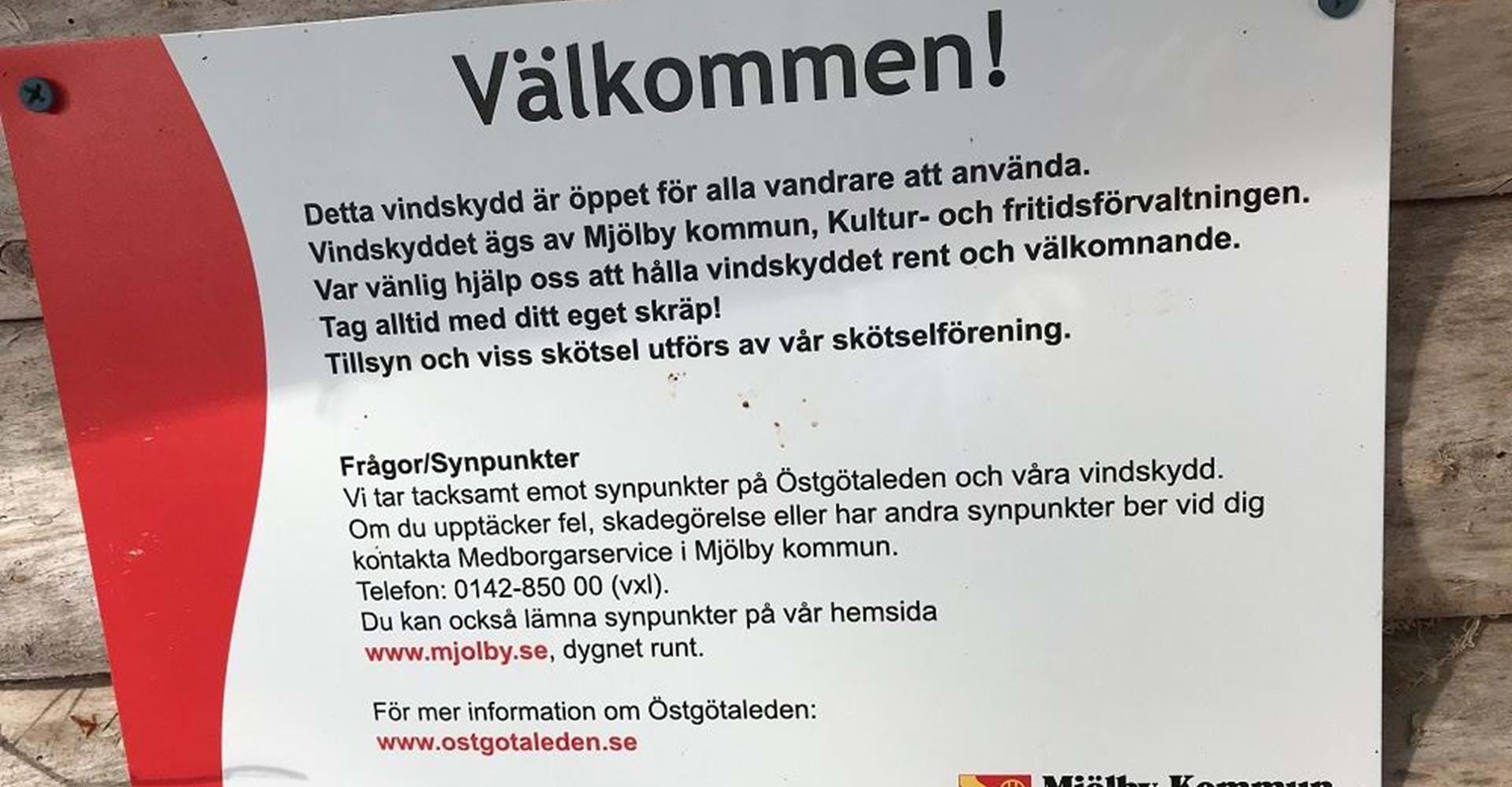 Infoskylt vindskyddet vid Bleckenstad