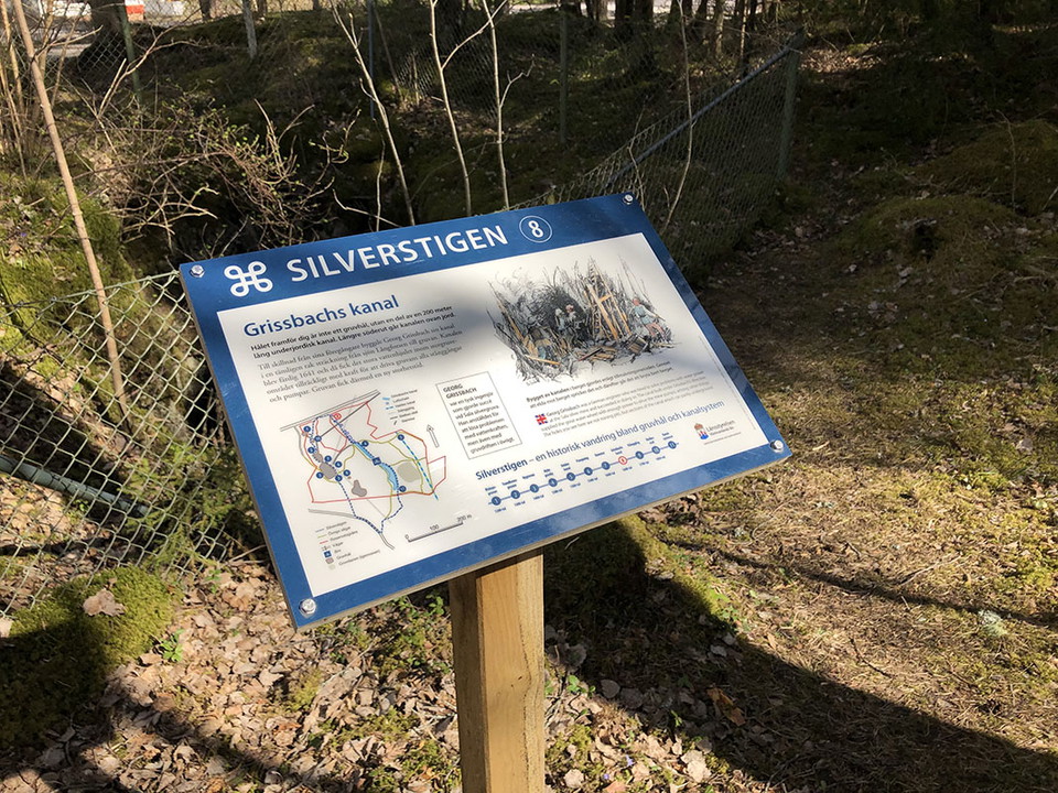 Informationstavla med text och animerade bilder.
