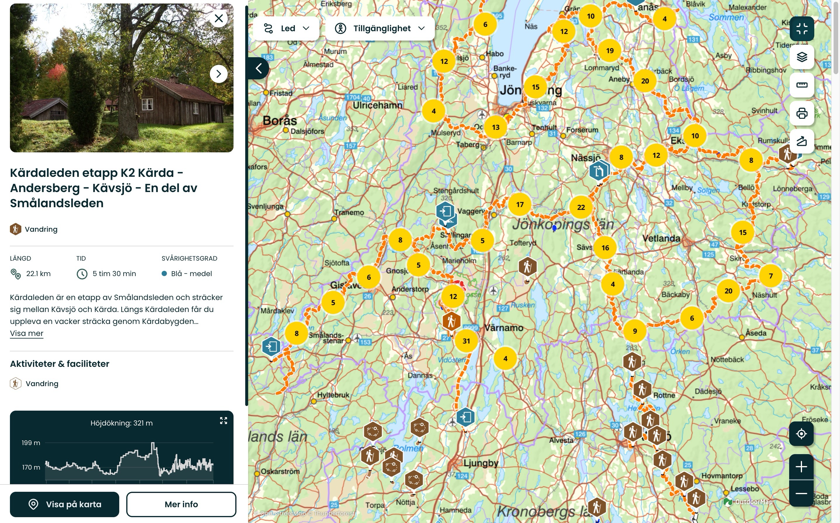 Kärdaleden etapp K2 mellan Kärda - Andersberg - Kävsjö är en del av Smålandsledens omfattande nätver…