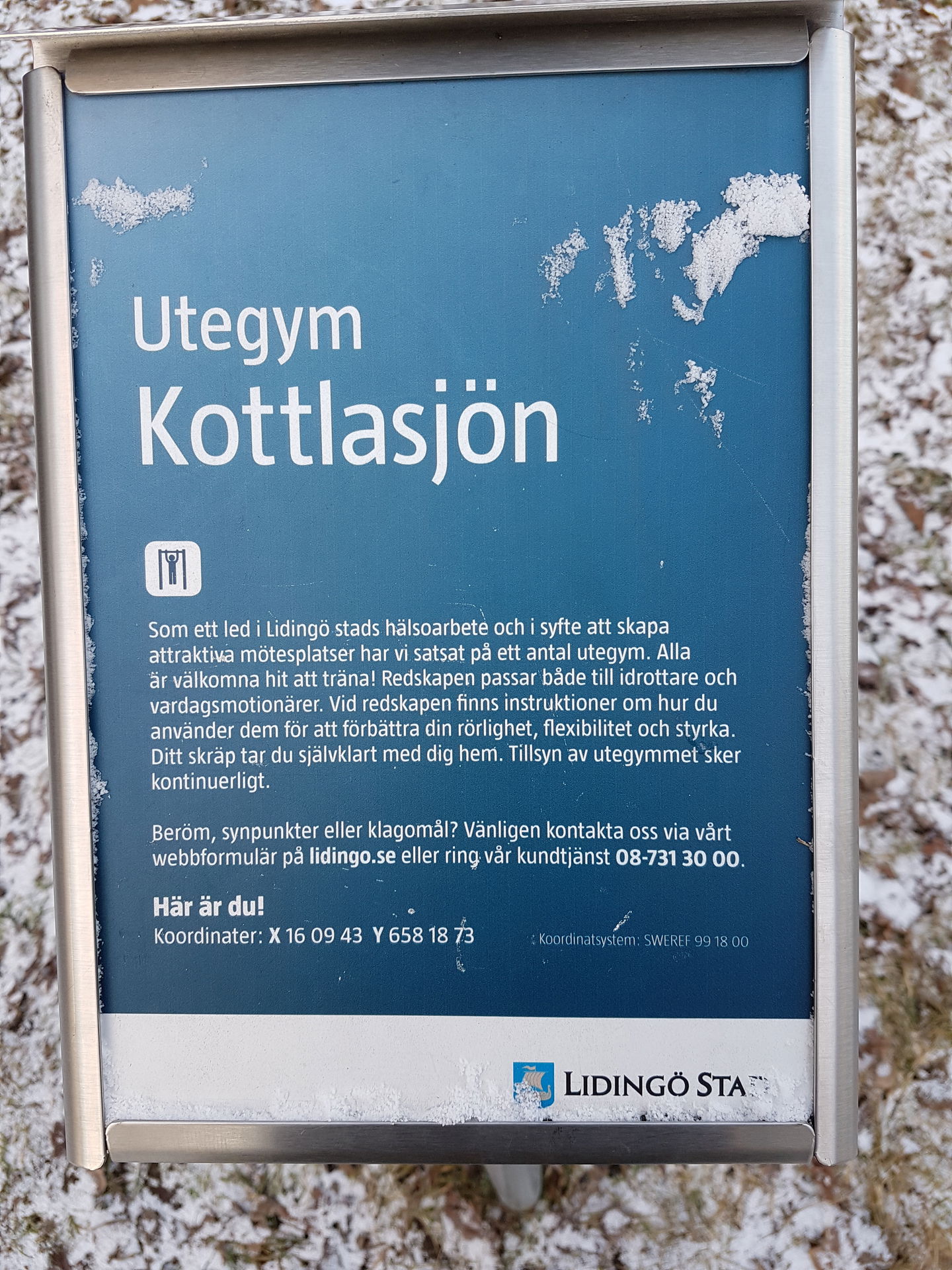 Utegym vid Kottlasjön. Foto Lidingö stad.