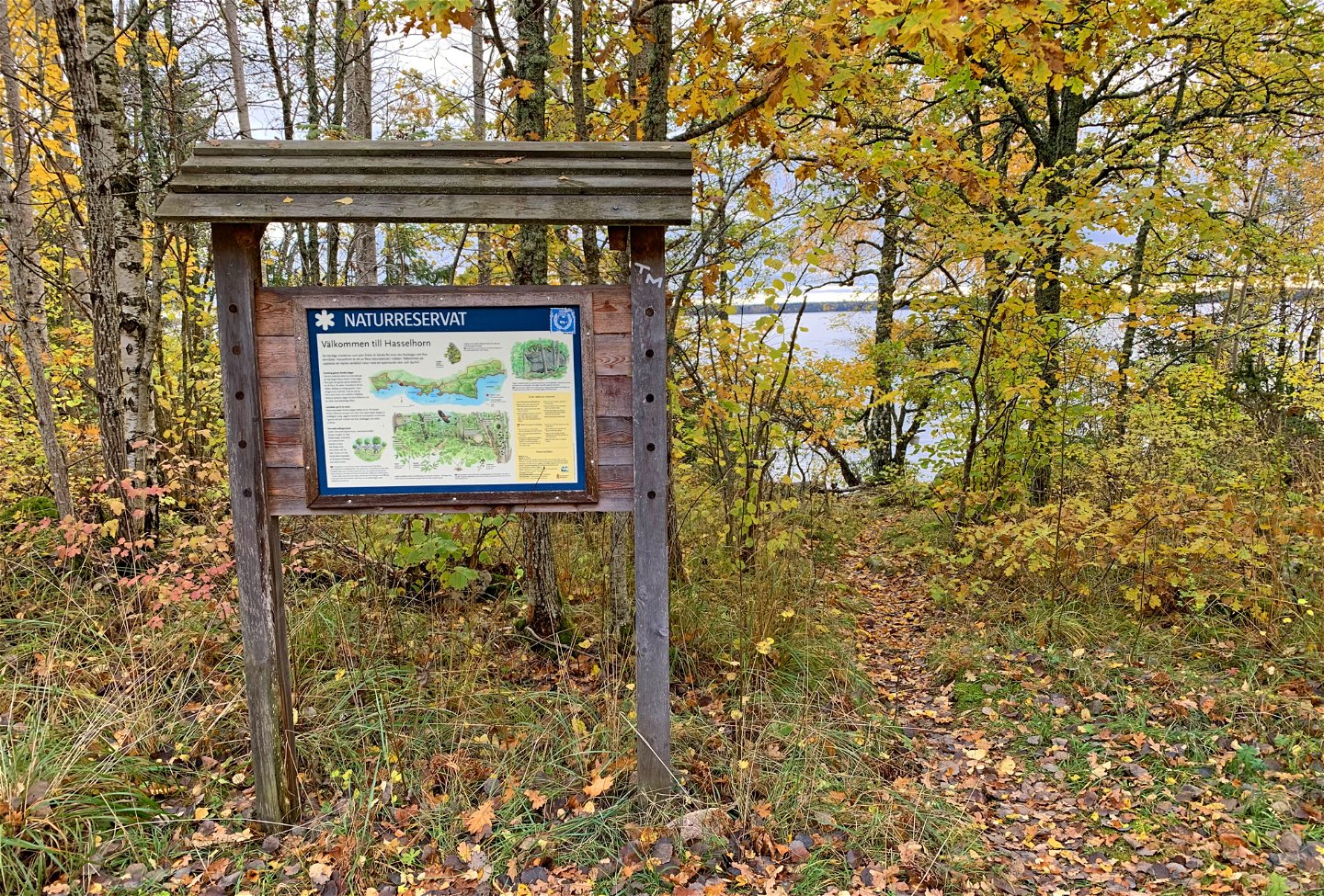 Vid parkeringen finns information om naturreservatet. 