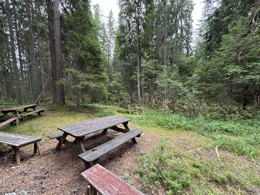 Liten rastplats för medhavd matsäck