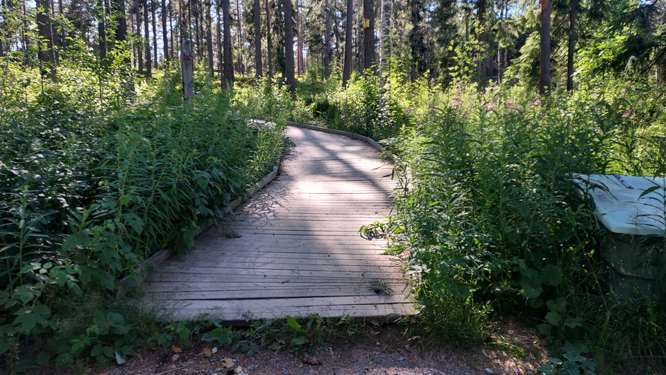 Tillgänglig trätrottoar.