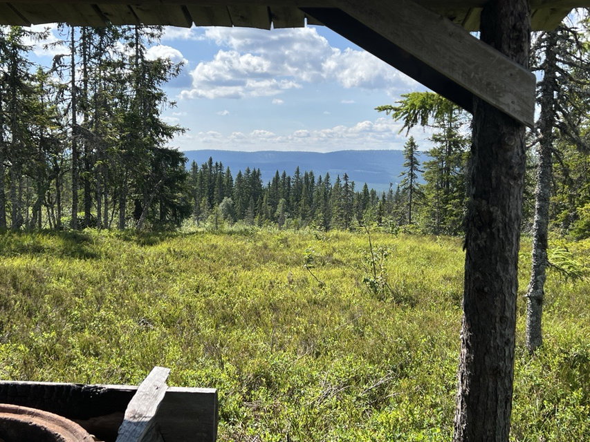 Utsikt från slogboden/vindskyddet vid Rälldalshäden