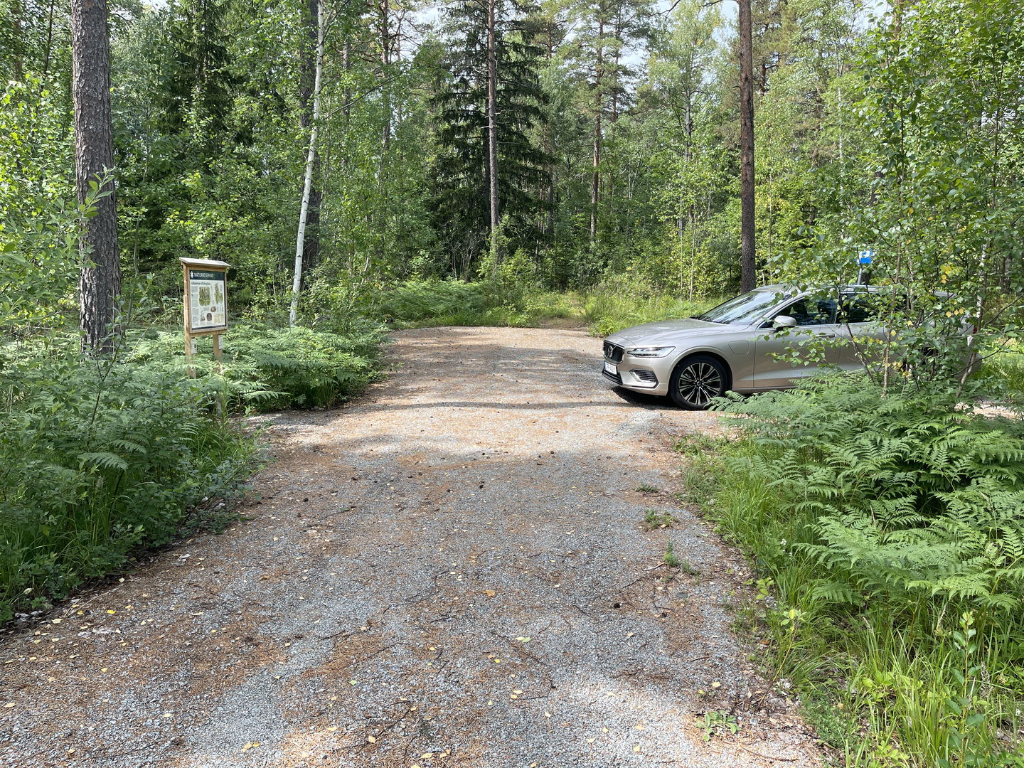 Parkeringsplats vid slutet av en väg.