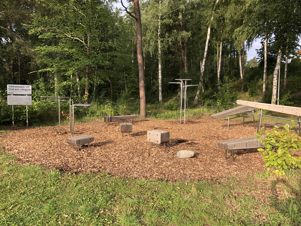 Utegym på Södran badplats