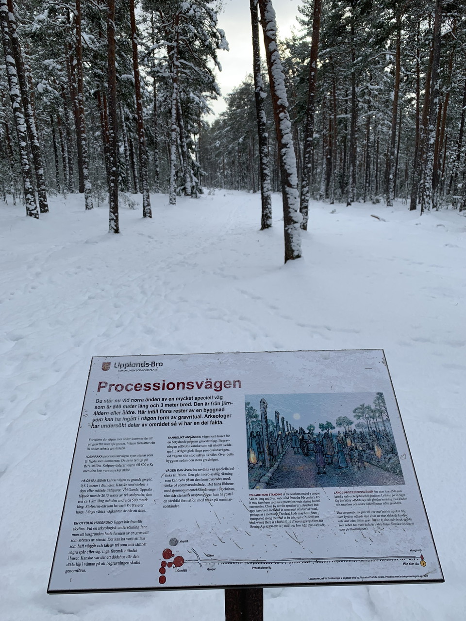 Flera av naturreservatets fornlämningar ger en alldeles speciell upplevelse på vintern. 