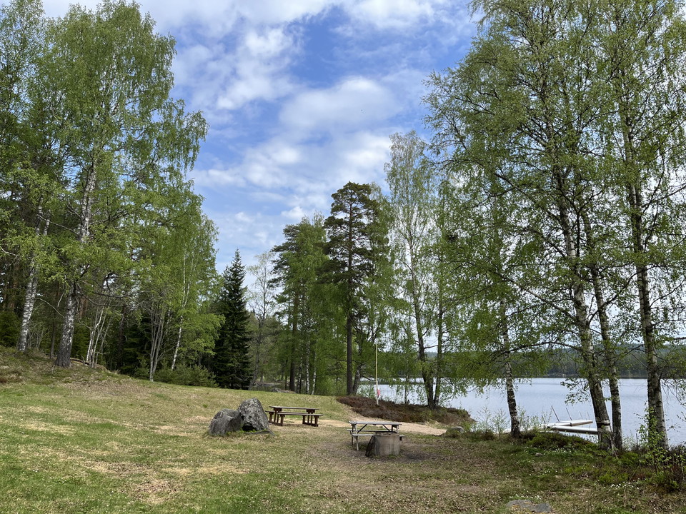 Vy över Björsjö badplats