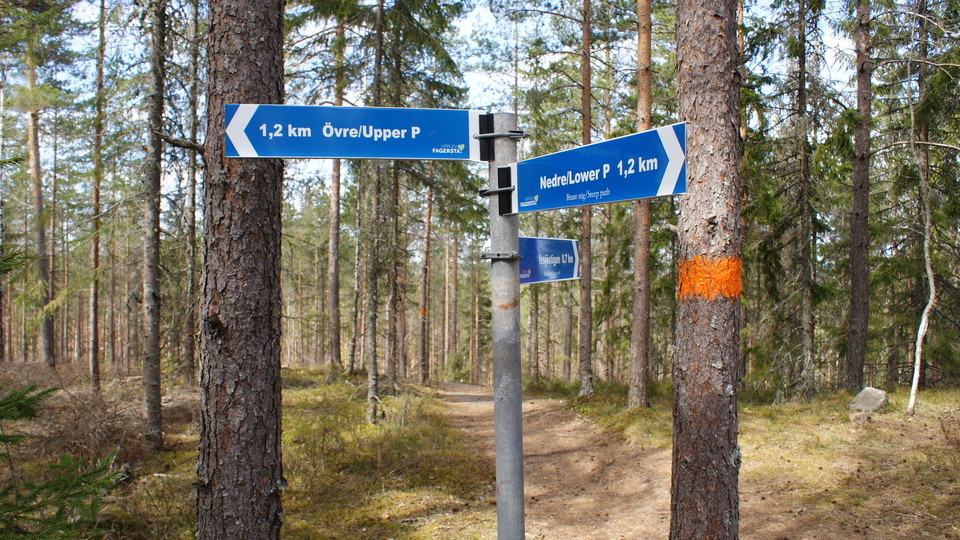 Avstånd och riktningsangivelse vid Norra Landsberget