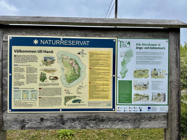 Informationsskylt om reservatet, Hanö