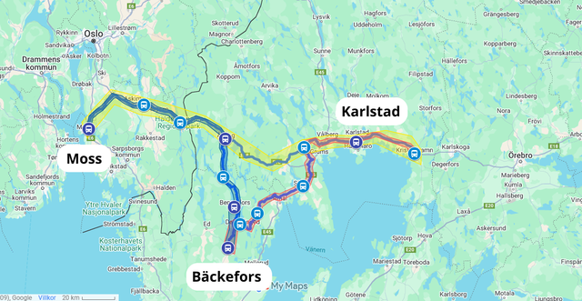 Bild som visar zonerna för biljetter