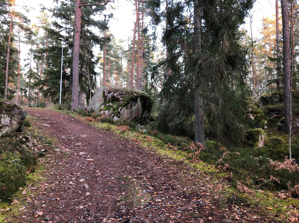 En slinga med många backar