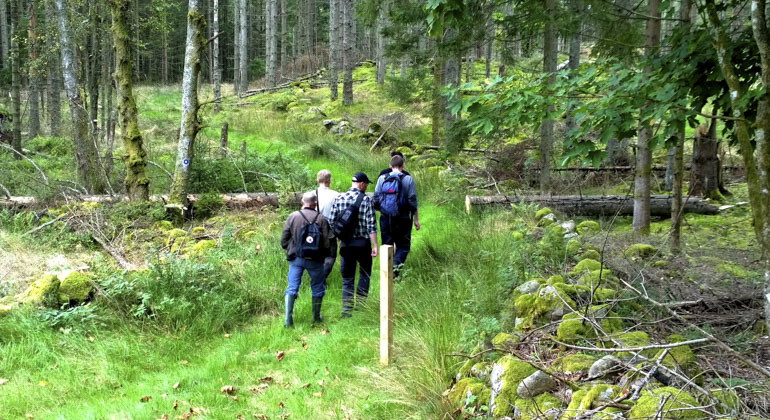 personer som vandrar på led i reservatet