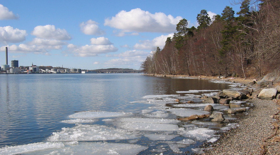 Grusstrand vid Lilla Värtan. Foto Lidingö stad