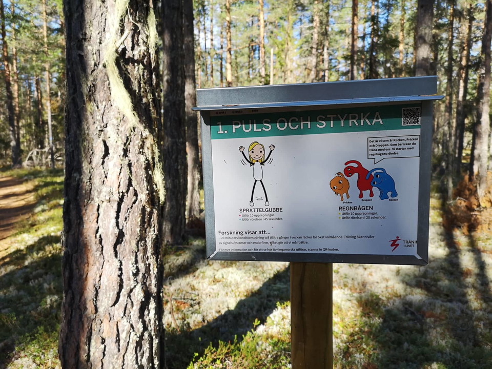 Aktivitetsrundans skyltar passeras i början