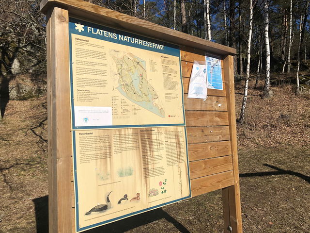 Informationsskylt vid Flatenbadet