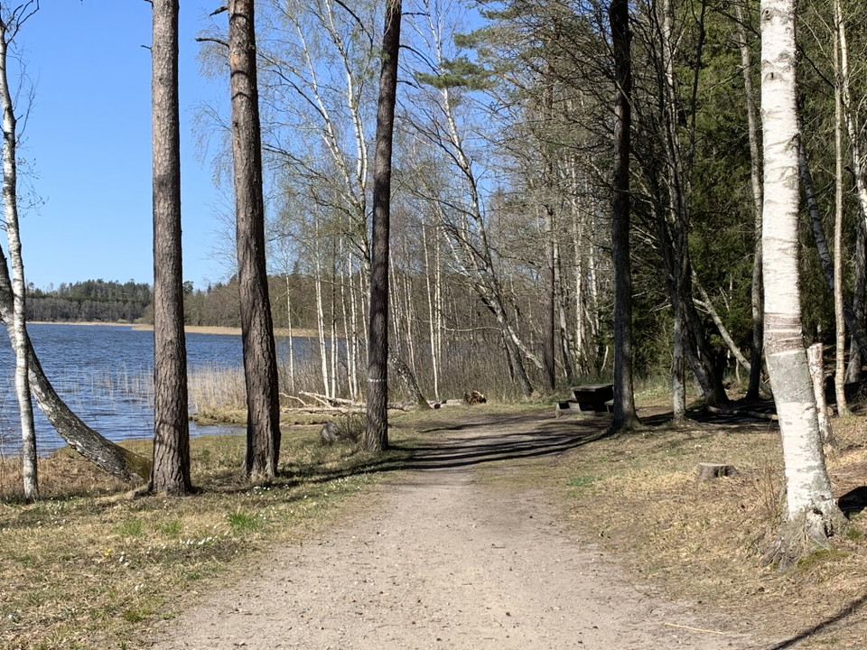 Sörsjön med rastplats. 