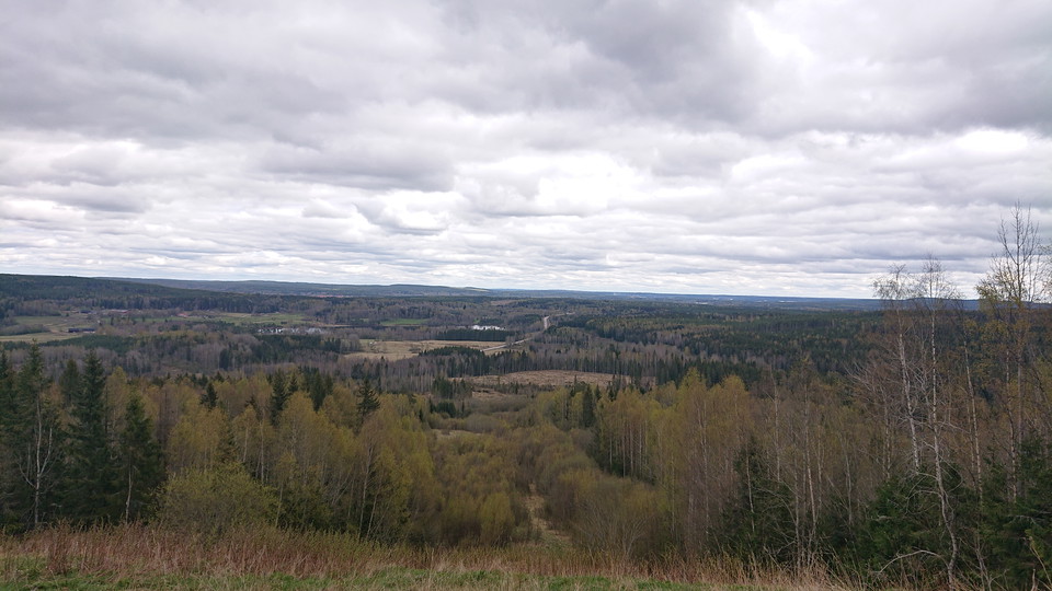 Utsikt vid etappens mål i riktning mot Fagersta