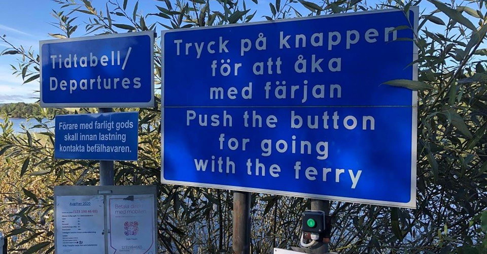 Info Linfärjan Viktoria vid Sundsudden.
Etapp: Udden-Sundet
Boxholm