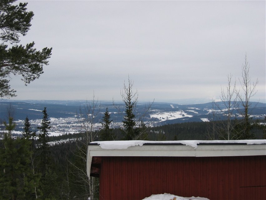 Utsikt över Sundsvall från Klissbergsstugan