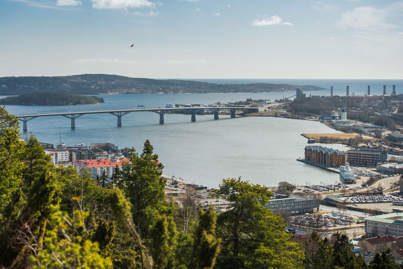 Utsikt över Sundsvallsbukten och Sundsvallsbron