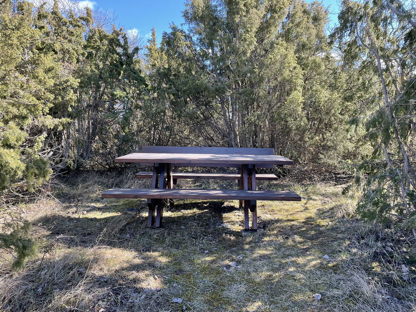 Rastbord på kustvägsparkeringen