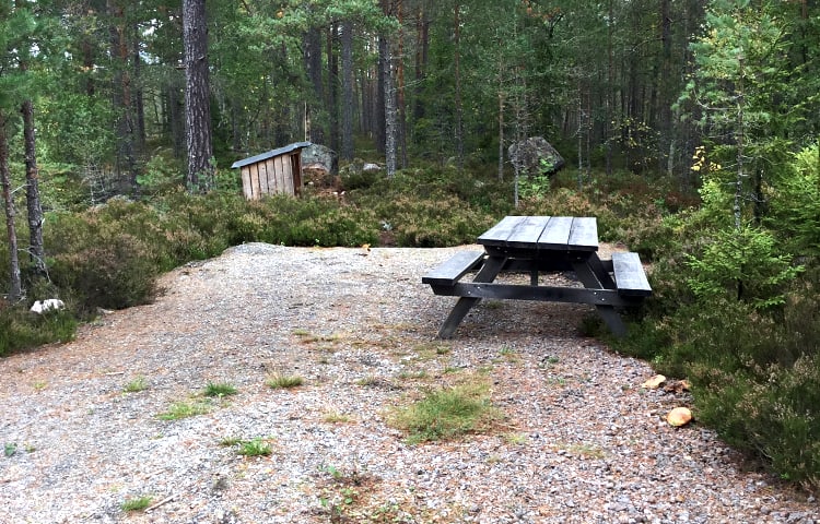 Rastplats vi parkeringsplatsen tillgänglig från båda rundsliongorna