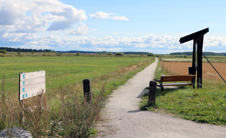 En grusad väg leder ut till gömslet. Vid starten finns träskyltar visar vägen och en informationstavla samt en bänk att sitta på.